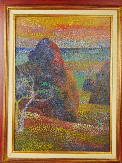 null 
French school of the 20th century




The red rocks




Oil on canvas. Bears...