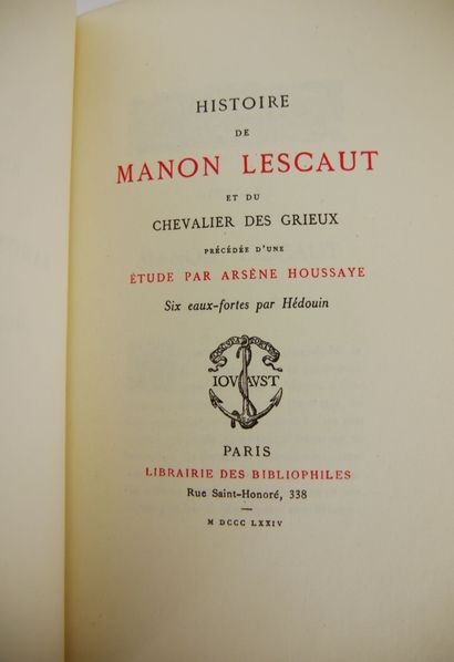 null 
PREVOST (Abbot) 




History of Manon Lescaut and the Chevalier des Grieux




Paris...