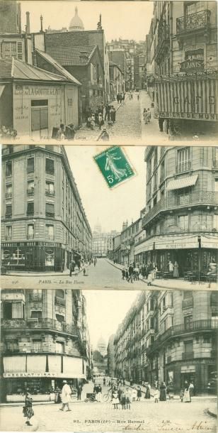 null 34 CARTES POSTALES PARIS: 18ème Arrondissement. Dont" La Rue Lapeyrère, La Place...