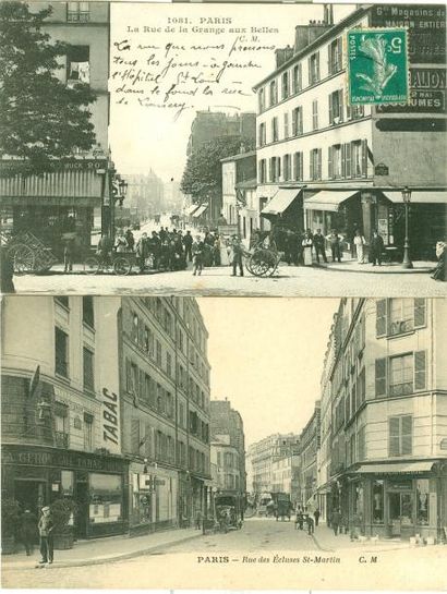 null 34 CARTES POSTALES PARIS: 10ème Arrondissement. Dont" Rue des Ecluses St Martin,...