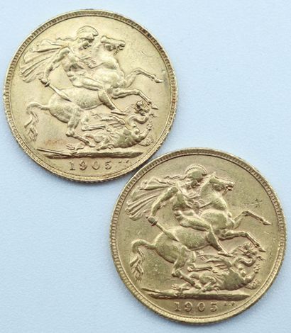 null Australie. 2 Monnaies OR.

Souverains, Edward VII, 1905 (x 2).

Poids : 15,92grs.



Estimation...