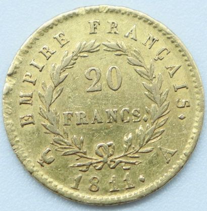 null France. 1 Monnaie OR.

20 Francs, Napoléon, 1811 A.

Poids : 6,40grs.



Estimation...