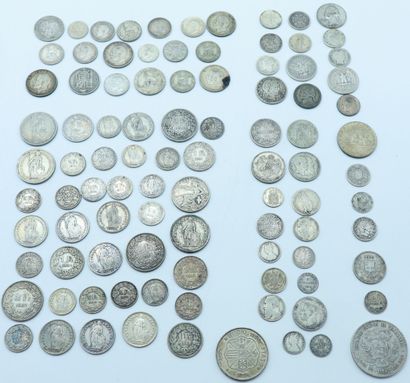 null Set of 95 Silver Foreign Coins.

Various titles to the thousandth (925, 900,...