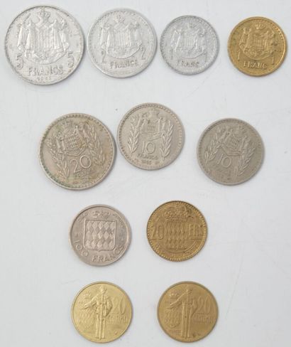 null Monaco. Semi-modern, various alloys and metals.

2-20 Centimes 1962 and 1978,...