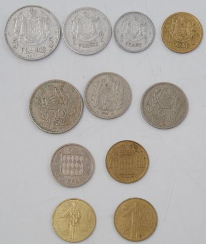 null Monaco. Semi-modern, various alloys and metals.

2-20 Centimes 1962 and 1978,...