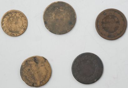 null France. Revolution.

5 Coins partially erased.

Sol aux Balances 1793, 2-Décime...