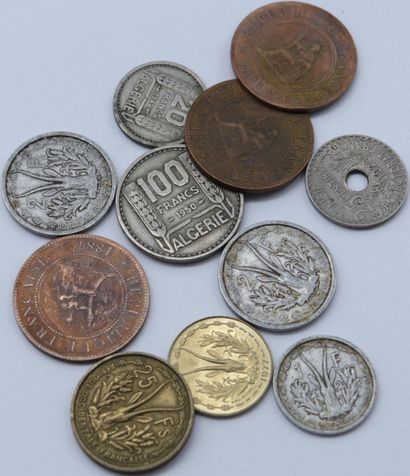 null Set of 63 Coins France, Ex-Protectorates and Former Colonies.

A lot of 58 coins,...