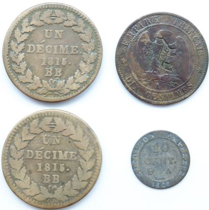 null Set of 4 Coins France. Selection.

10 Cent. Napoleon Emperor, with N crowned,...