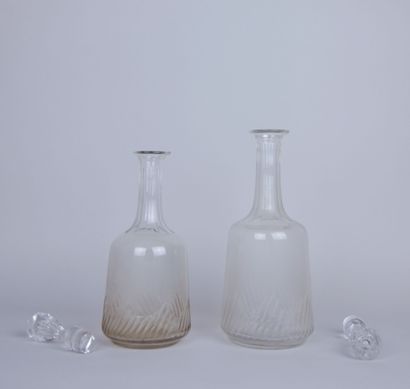 null Lot of glassware including : 

2 carafes with decoration of godrons, with their...