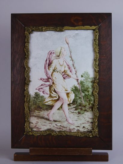 null Frans DAUGE (1831-1895)

Enameled porcelain plate representing an allegorical...