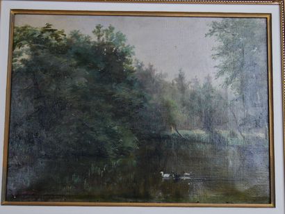 null Frans DAUGE (1831-1895)

La mare aux canards

Huile sur toile signée en bas...