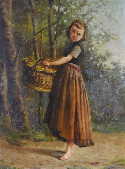 null Frans DAUGE (1831-1895)

Young girl with a basket of wheat

Oil on canvas signed...