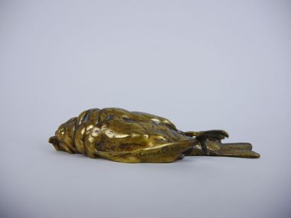 null Paul COMOLERA (1818-c. 1897) 

Paperweight bird in gilded bronze, signed, Susse...