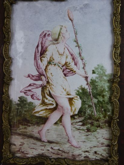 null Frans DAUGE (1831-1895)

Plaque émaillée en porcelaine représentant une figure...