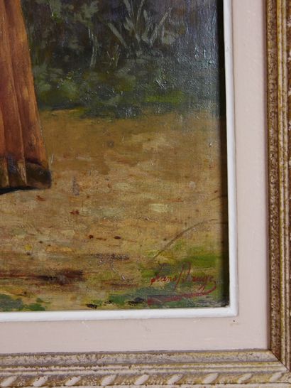 null Frans DAUGE (1831-1895)

Jeune fille au panier de blé

Huile sur toile signée...