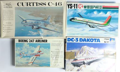 null LOT DE 14 MAQUETTES PLASTIQUES

A Monter d'Avions Civils. 

dont DC-3, Constellation,...