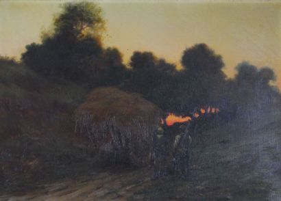  Ernest Armand CHATEIGNON (1863-1919) 
The Hays 
Oil on canvas signed lower right...