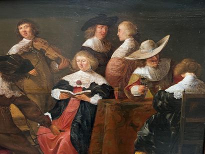 null Attributed to Jan OLIS (circa 1610 - 1676)

Musicians and drinkers

Oak panel,...