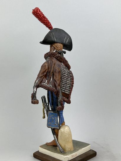 Bernard BELLUC (1949 - ) 
2nd REGT of Hussars officer 1807 
Figurine in polychrome...