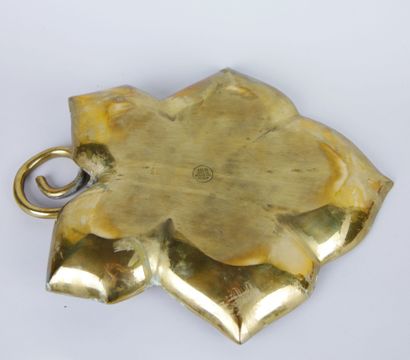 null Lot of golden metal objects including : 

A pocket in the shape of a leaf. Dimensions:...