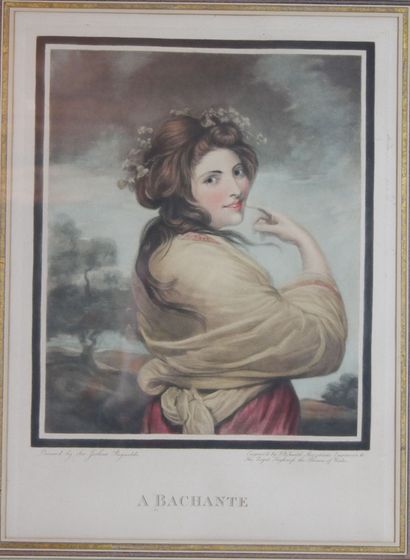  After Joshua REYNOLDS (1723-1792) 
A Bachante 
Engraving in colors with the inscription...