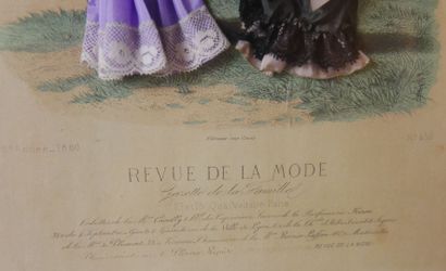 null REVUE DE LA MODE 1880 

Gazette de la Famille 

Gravure en couleur avec ajout...