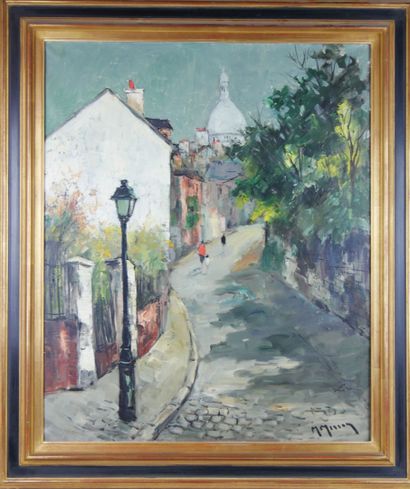 null School of the XXth century 

Montmartre, rue de l'Abreuvoir

Oil on canvas....