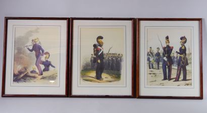Suite of 6 reproductions representing officers...