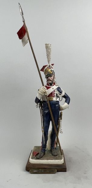  Bernard BELLUC (1949 - ) 
Polish lancer of the Guard 1812 
Figurine in polychrome...