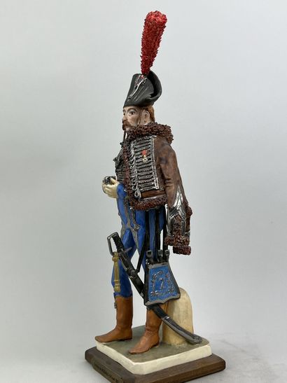  Bernard BELLUC (1949 - ) 
2nd REGT of Hussars officer 1807 
Figurine in polychrome...