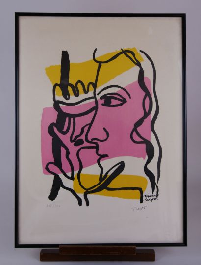 null After Fernand LEGER (1881-1955) 

Profile with a flower

Lithograph in color...