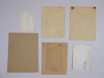  Thecle ROPERT (1894-1950) 
Architectures. Rouen ? 
Lot of 15 drawings in ink, black...