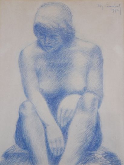 null Marguerite COUSINET (1886- 1970)

Blue Nude 

Blue pencil on paper signed and...