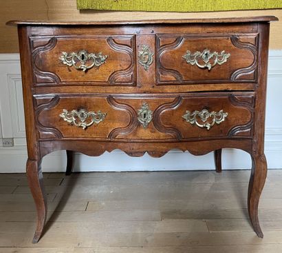 null Chest of drawers, in molded wood, opening with three drawers on two rows separated...