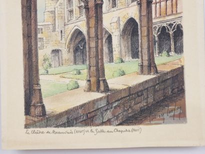 null Lucien TESSON (1889-1976) 

The church of Frocourt, watercolor on paper signed...