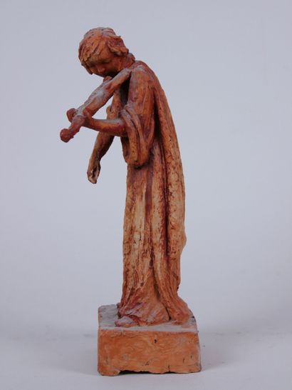 null Marguerite COUSINET (1886- 1970) 

Young woman with violin 

Sculpture in patinated...