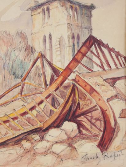 null Thècle ROPERT (1894-1950) 

The cathedral of Beauvais and the church of Saint-Etienne...