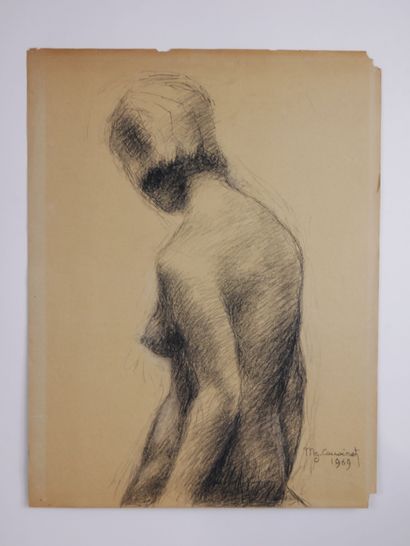 null Marguerite COUSINET (1886- 1970)

Back nude 

Charcoal on paper signed and dated...