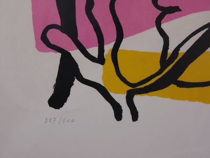 null D'après Fernand LEGER (1881-1955) 

Profil à la fleur

Lithographie en couleur...