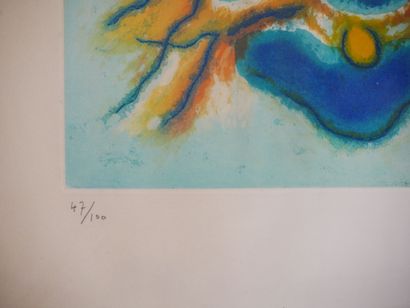  Gustave SINGIER (1909-1984) 
Tropic 
Color etching signed and dated 1967 lower right...