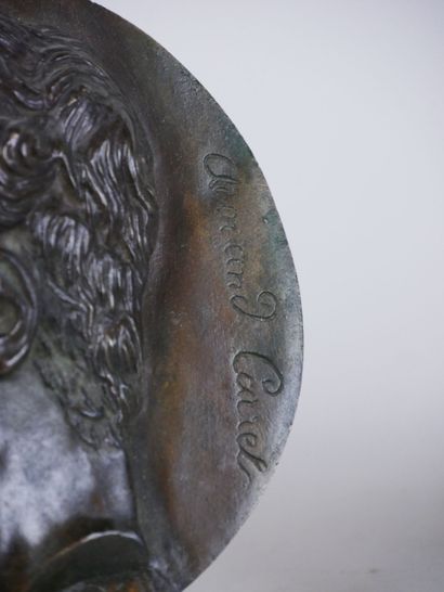 null DAVID D'ANGERS, Pierre-Jean (1788-1856):

Kléber, bronze medallion with brown...