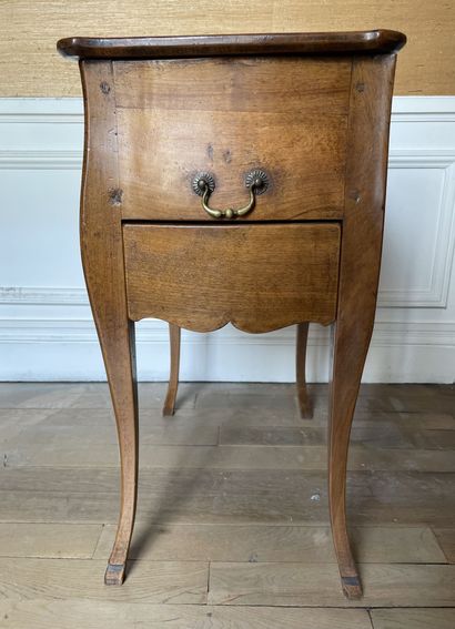 null Small chest of drawers with a sliding top discovering a writing case and opening...