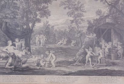 null D'après Francesco ALBANI dit l'Albane (1578-1660) et Benoit AUDRAN (1661-1721)

Adonis...