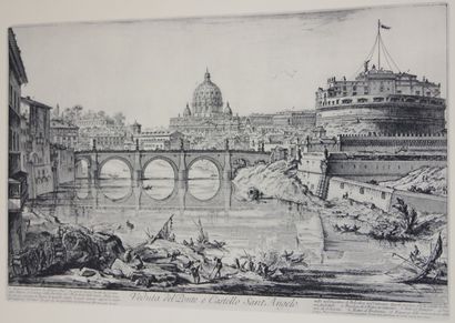null PIRANESI : Vues de Rome. 

Recueil in-folio de 8 planches d'après les gravures...