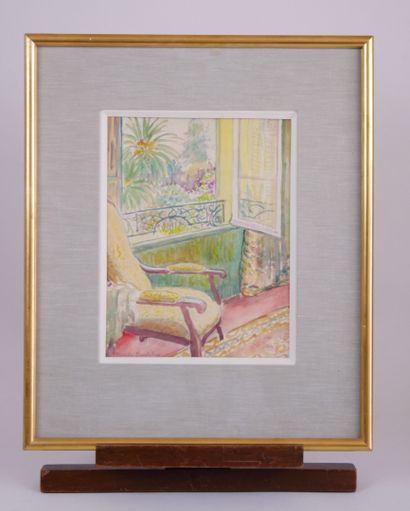  Ursula BARDSLEY (1923-2013) 
Interior 
Pencil and watercolor on paper signed lower...