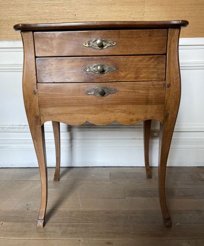 null Small chest of drawers with a sliding top discovering a writing case and opening...