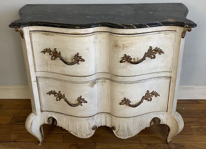 null Chest of drawers in white lacquered wood opening to two drawers in front of...