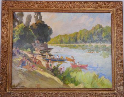 null Eugène DELECLUSE (1882-1972)

Banks of the Marne on Sunday 

Oil on canvas signed...