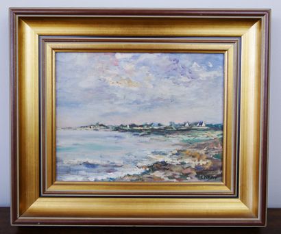 null French school of the XXth century 

Beach of Kermorvan

Oil on canvas signed...