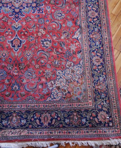 null Wool carpet with 6 borders including a large border decorated with scrolls on...